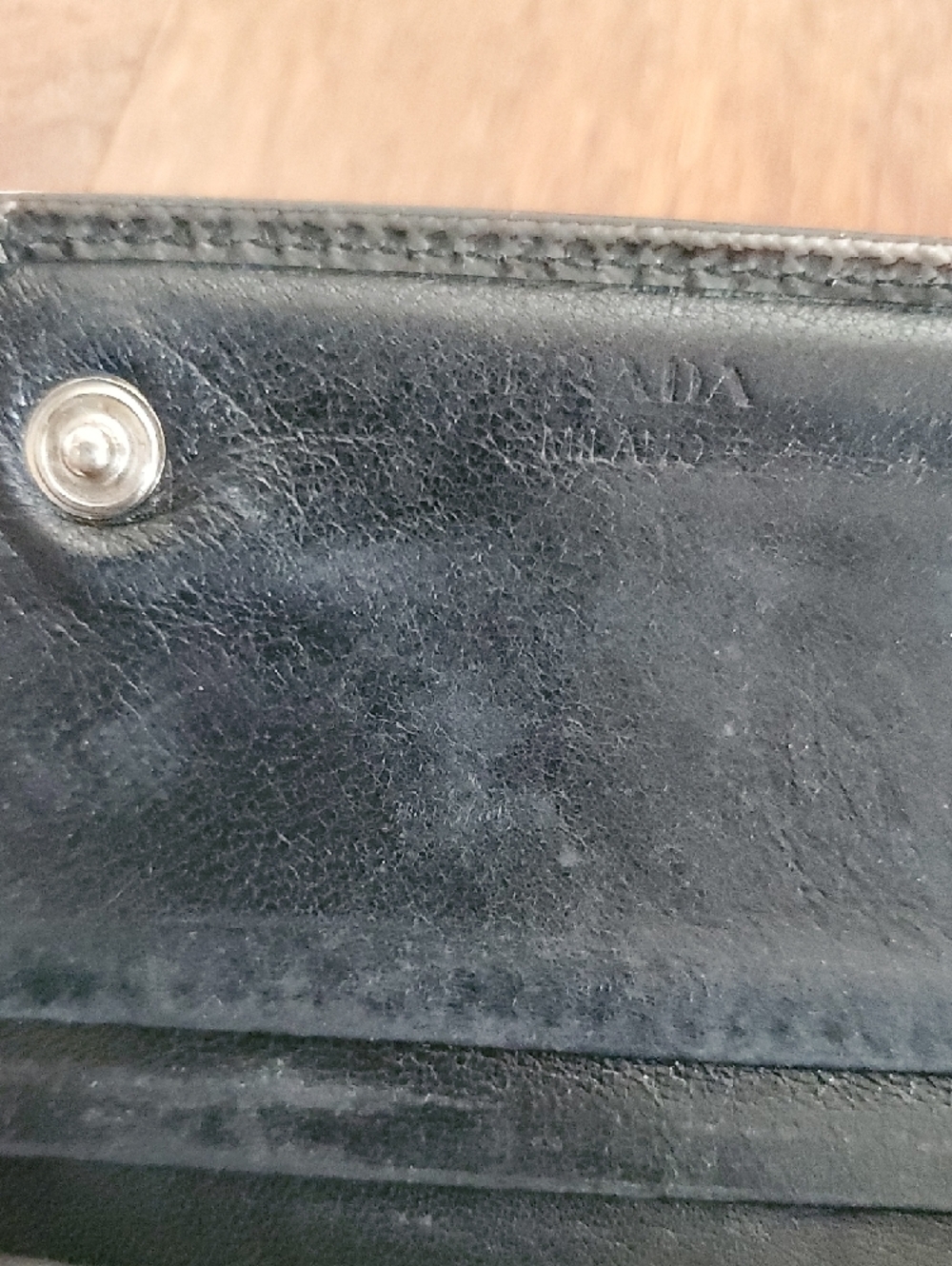 Prada Black Leather Studded Continental Wallet  W/red Lambskin Interior - Picture 4 of 10